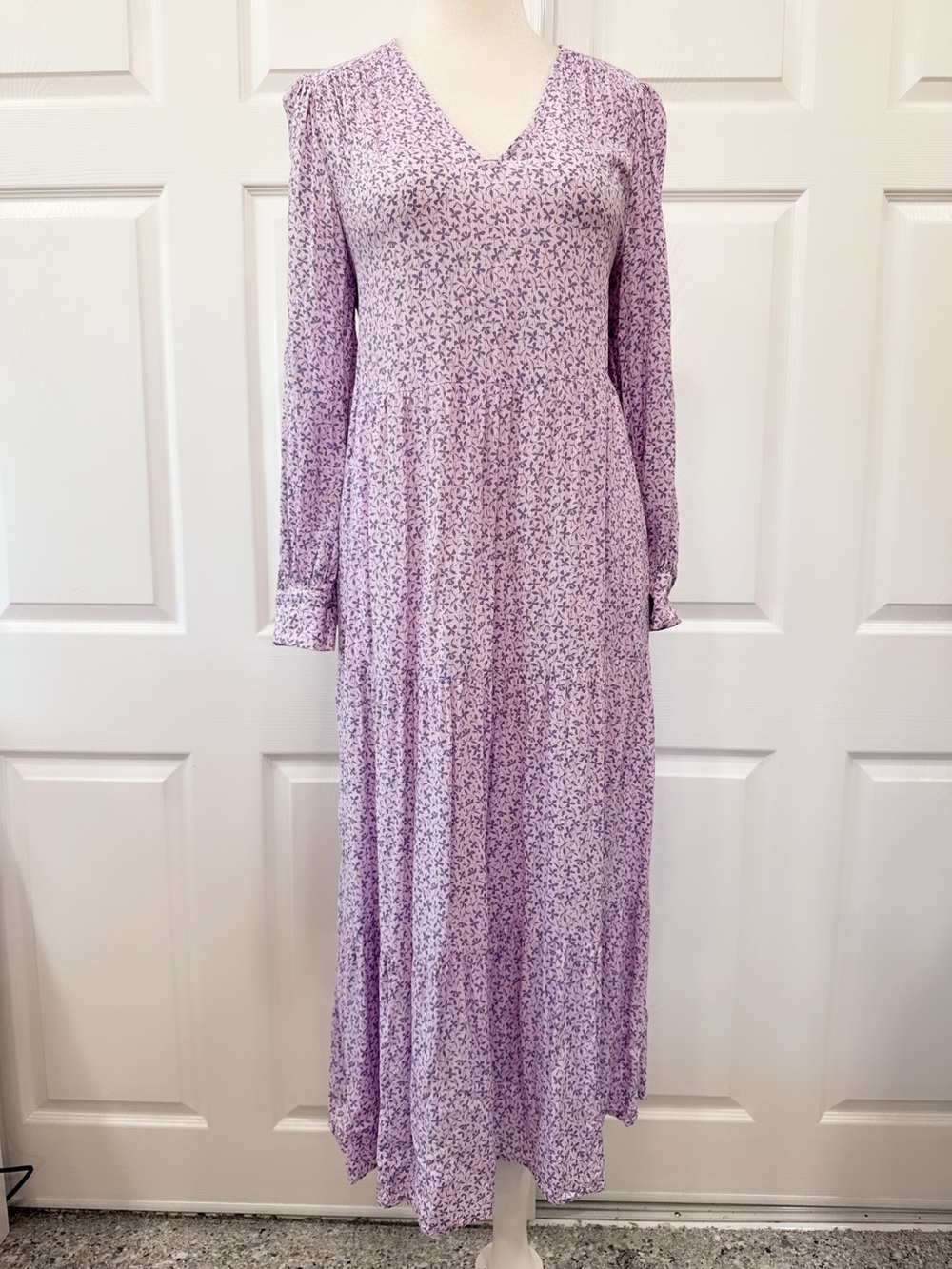 a new day Lavender Floral V-Neck Long Sleeve Maxi Dress